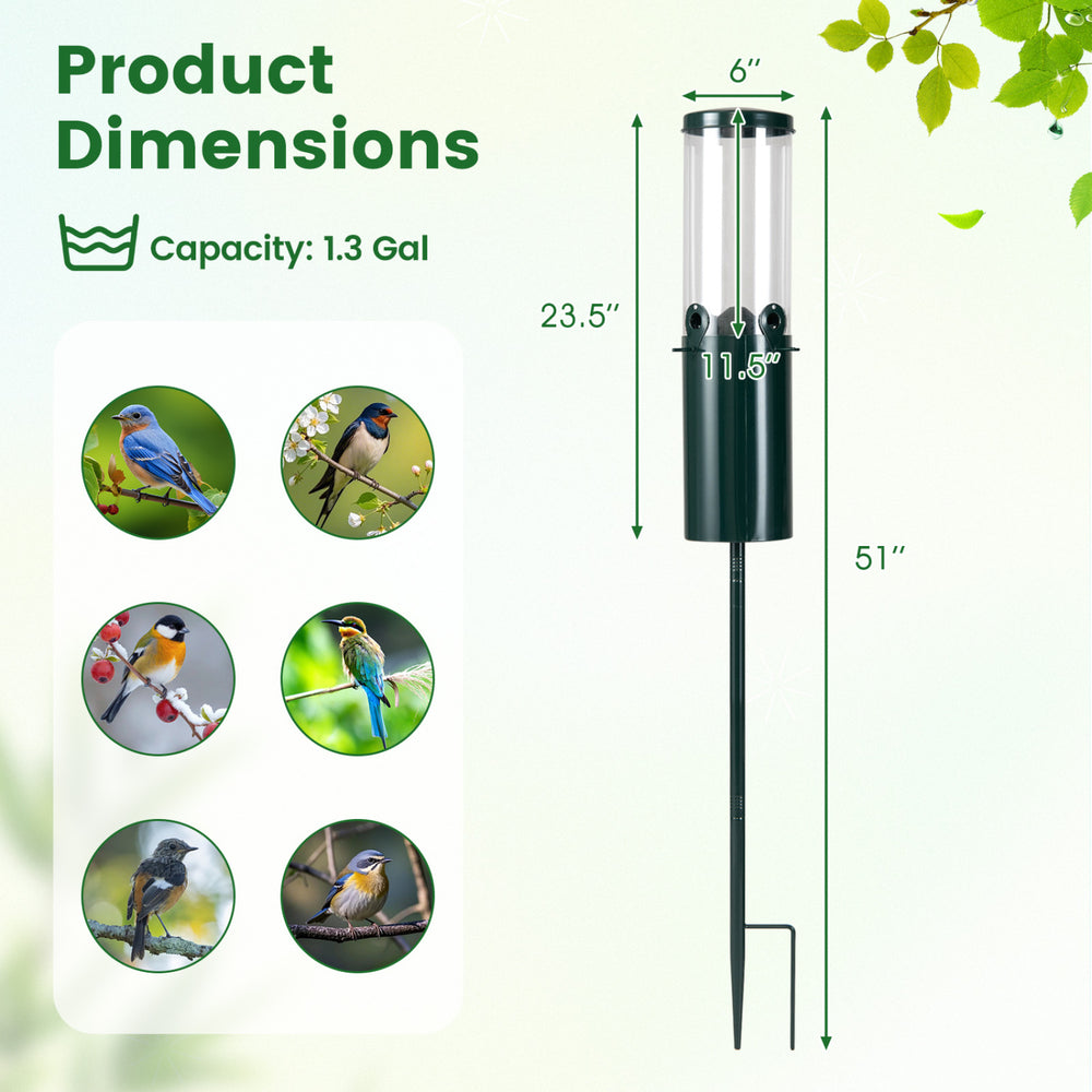 10 LBS Large Capacity Squirrel Proof Bird Feeder with Pole Mount and Baffle - view 5