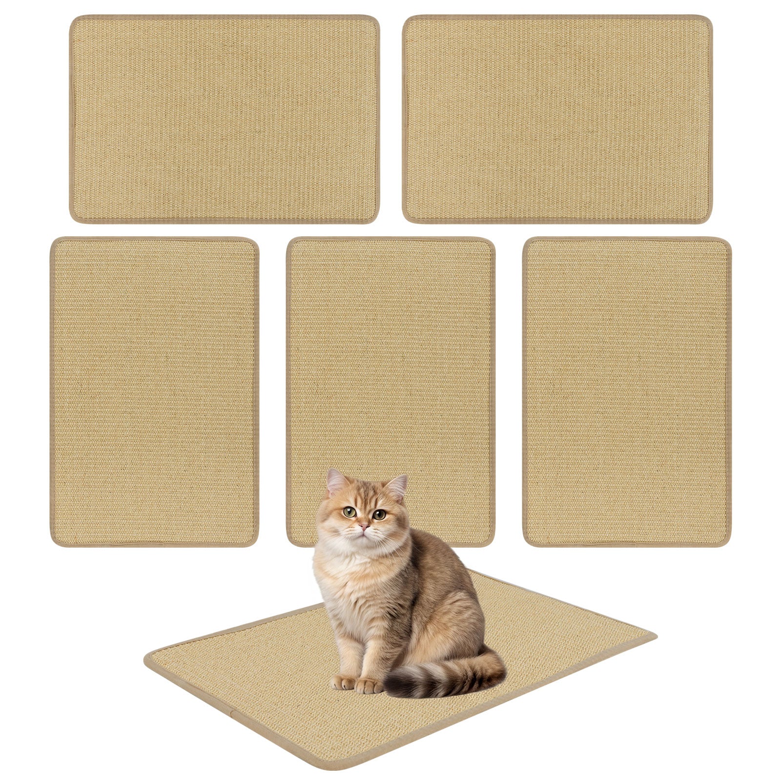 12 Pieces Cat Scratcher Mat Set 24 x 16 Inch Natural Sisal Pads Cat Tree - view 4