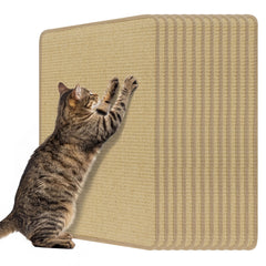 12 Pieces Cat Scratcher Mat Set 24 x 16 Inch Natural Sisal Pads Cat Tree