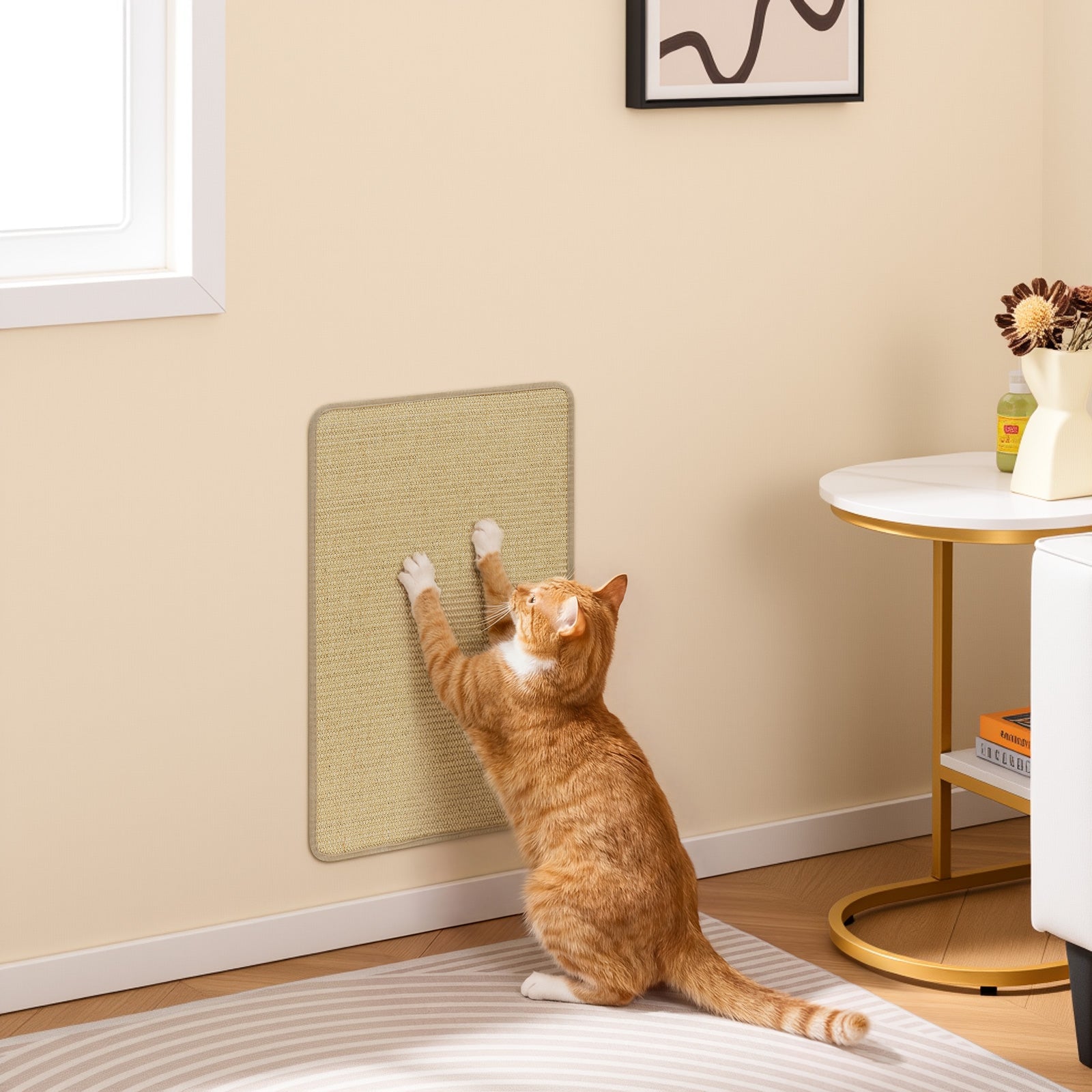 12 Pieces Cat Scratcher Mat Set 24 x 16 Inch Natural Sisal Pads Cat Tree - view 6