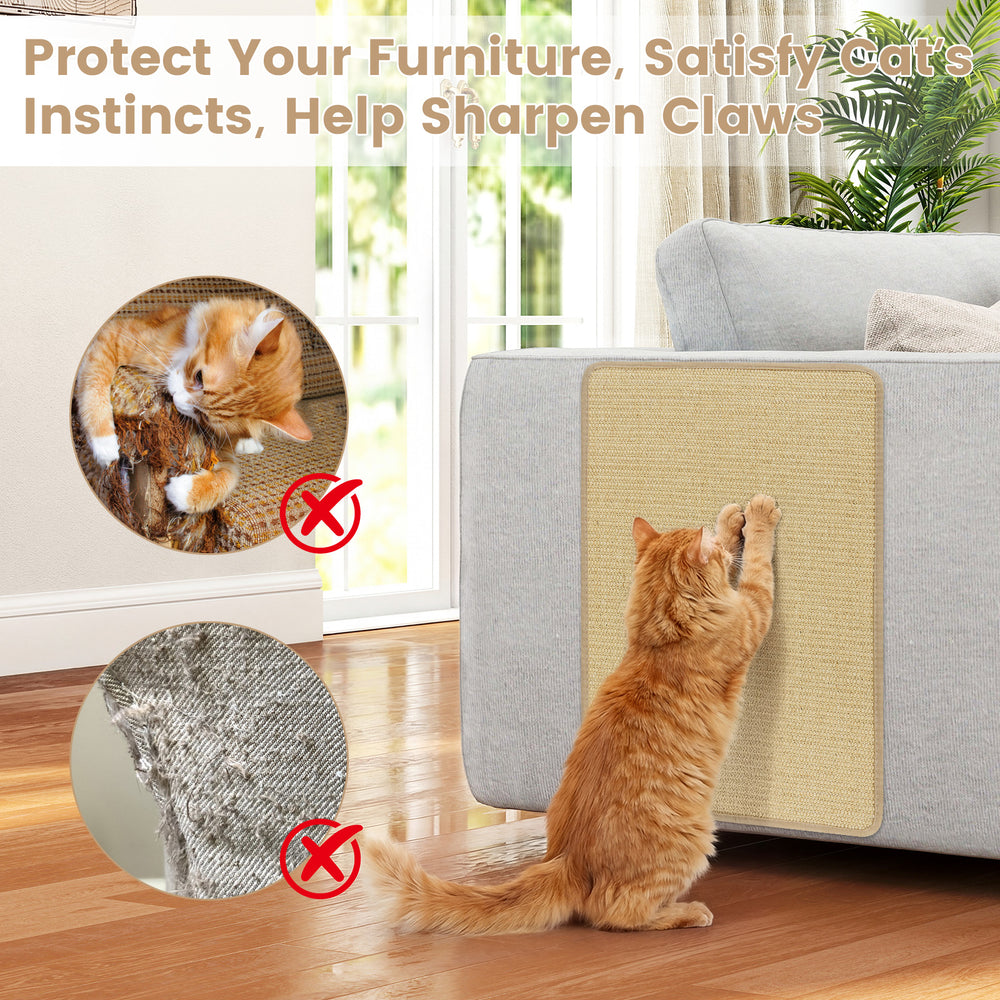 12 Pieces Cat Scratcher Mat Set 24 x 16 Inch Natural Sisal Pads Cat Tree - view 8