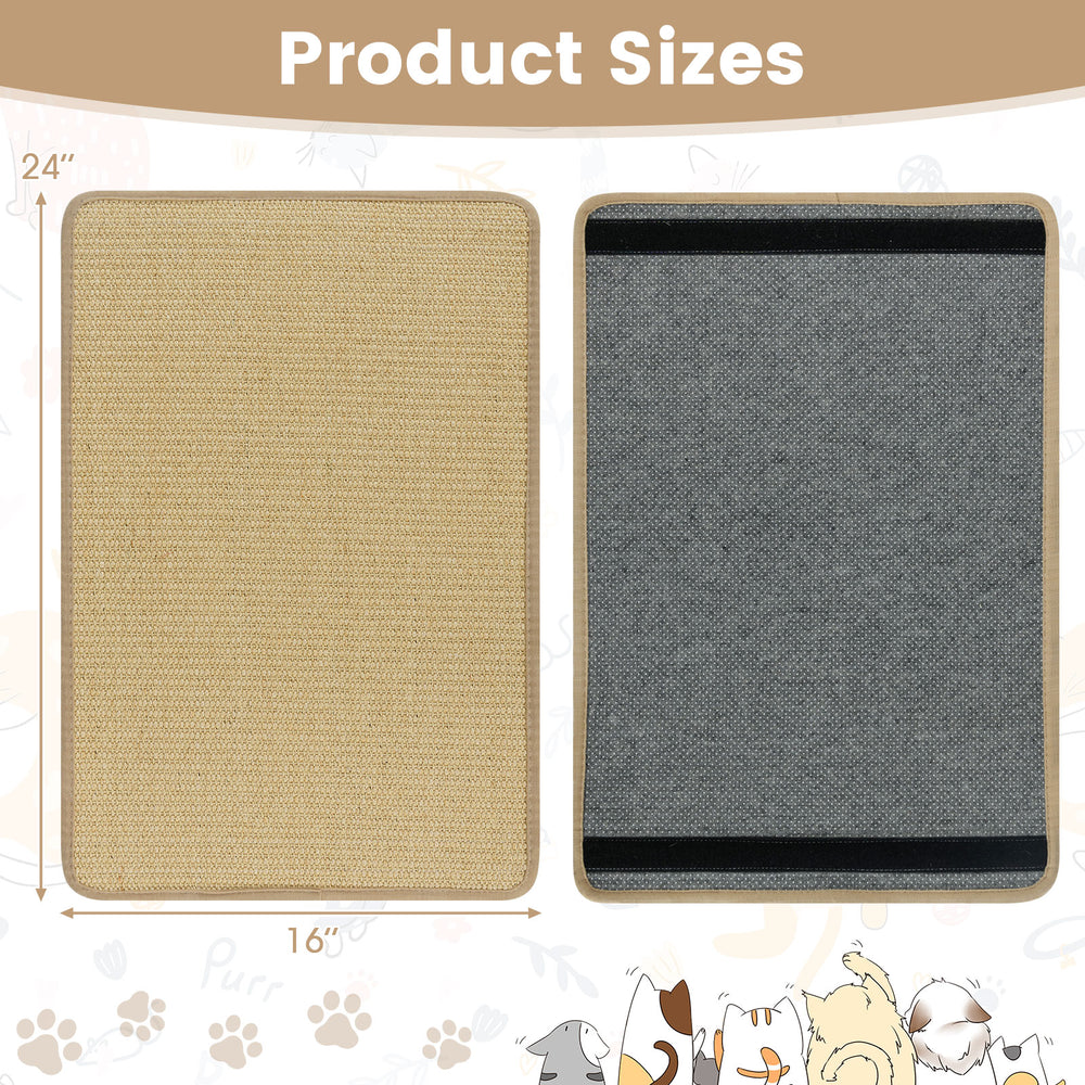12 Pieces Cat Scratcher Mat Set 24 x 16 Inch Natural Sisal Pads Cat Tree - view 5