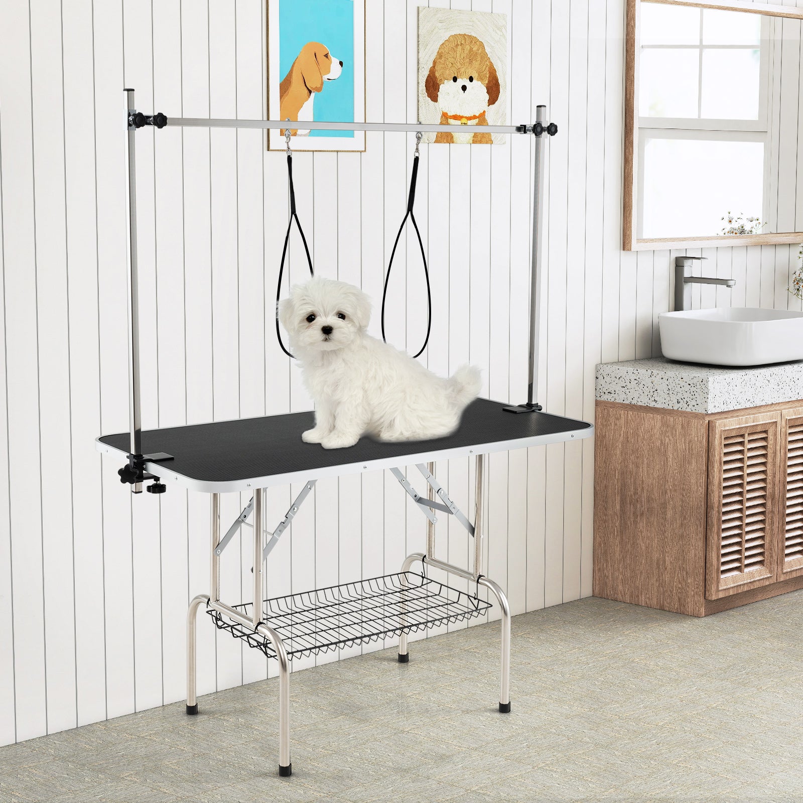 Foldable Dog Grooming Table with Height Adjustable Arms - view 2