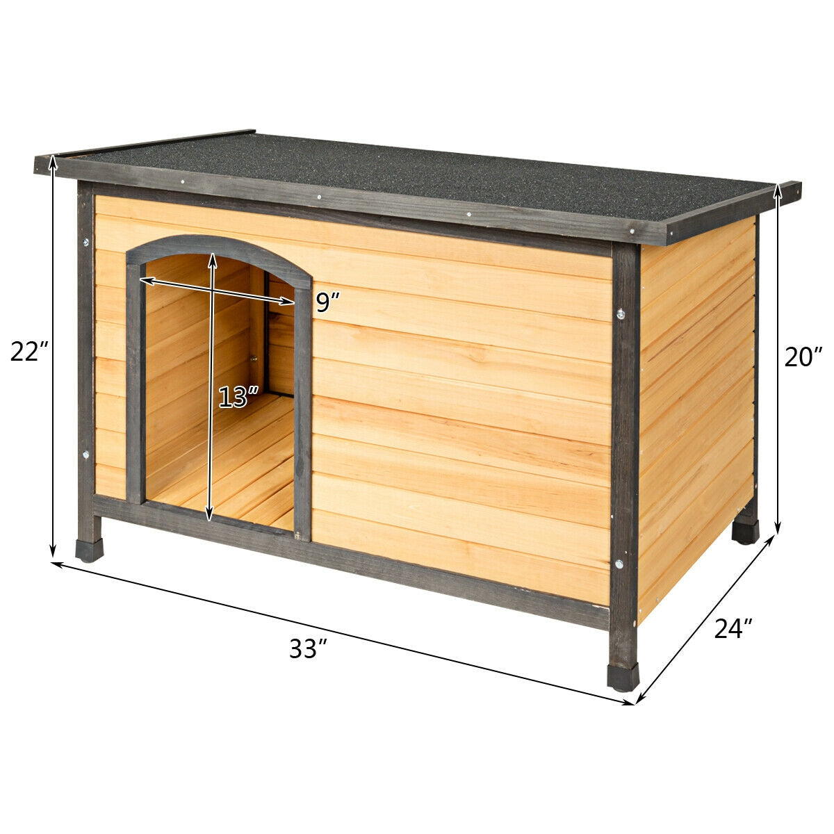 Wood Extreme Weather Resistant Pet Log Cabin Dog Kennel - view 4