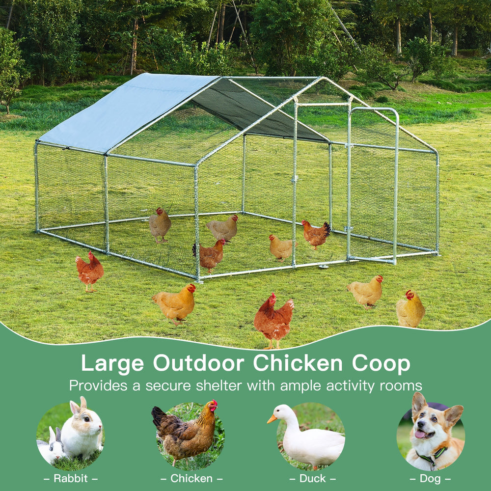 Large Walk in Shade Cage Chicken Coop with Roof Cover - view 8