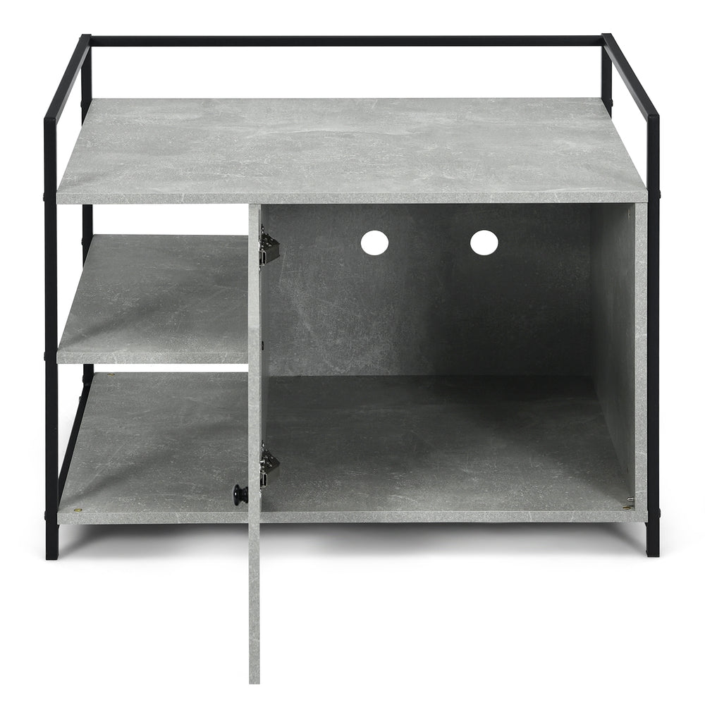 Enclosure Hidden Litter Furniture Cabinet with 2-Tier Storage Shelf Cat House - view 7