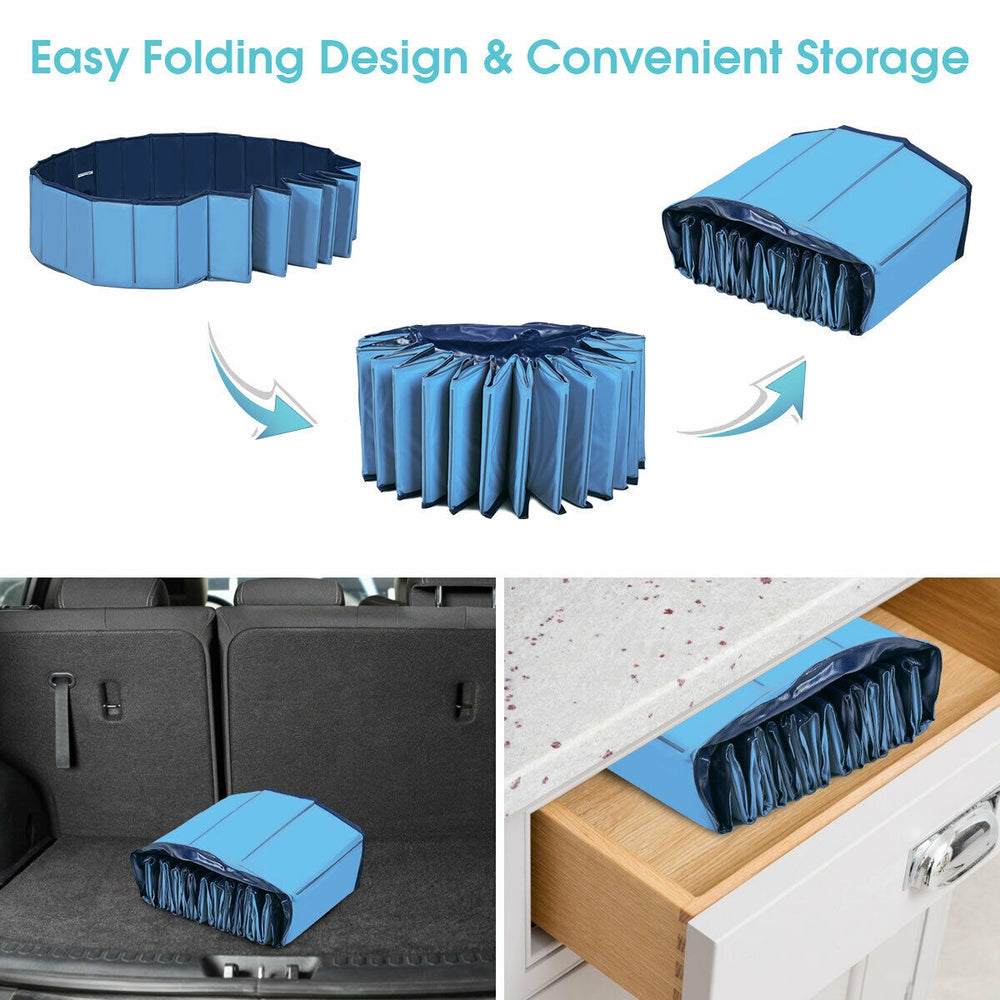 63 Inch Foldable Leakproof Dog Pet Pool Bathing Tub Kiddie Pool for Dogs Cats - view 8