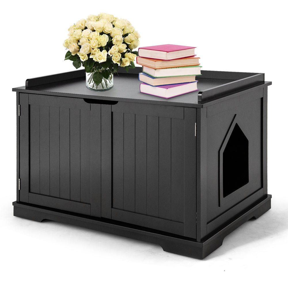 Cat Litter Box Enclosure with Double Doors for Large Cat and Kitty Cat House - view 7