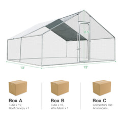 13 x 13 Feet Walk-in Chicken Coop with Waterproof Cover for Outdoor Backyard - view 4