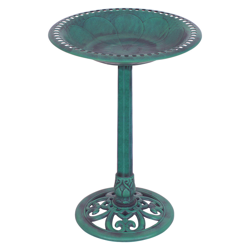 Outdoor Garden Green Pedestal Bird Bath Feeder Bird Cage - view 4