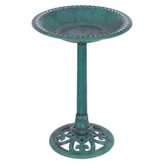 Outdoor Garden Green Pedestal Bird Bath Feeder Bird Cage - view 4