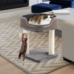 Multi-Level Cat Climbing Tree with Scratching Posts and Large Plush Perch - view 2