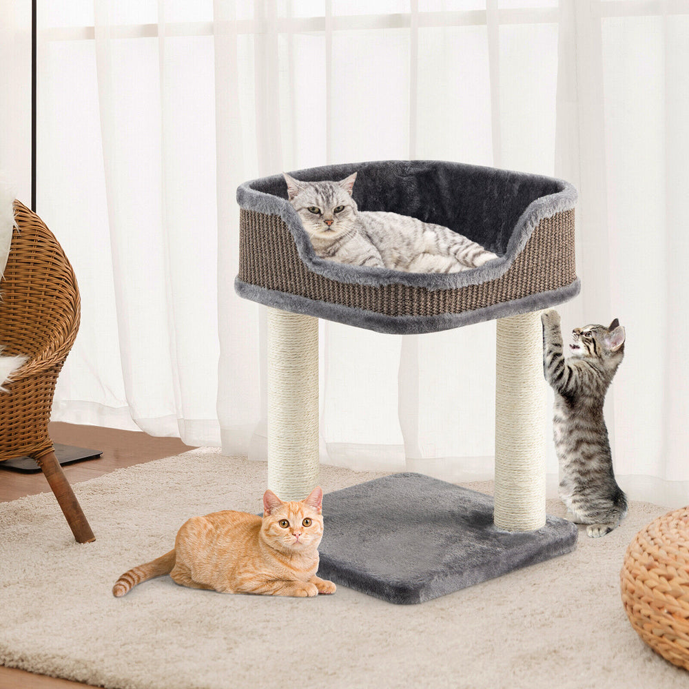 Multi-Level Cat Climbing Tree with Scratching Posts and Large Plush Perch - view 6
