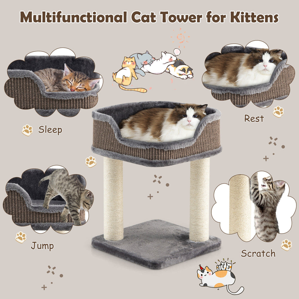Multi-Level Cat Climbing Tree with Scratching Posts and Large Plush Perch - view 8