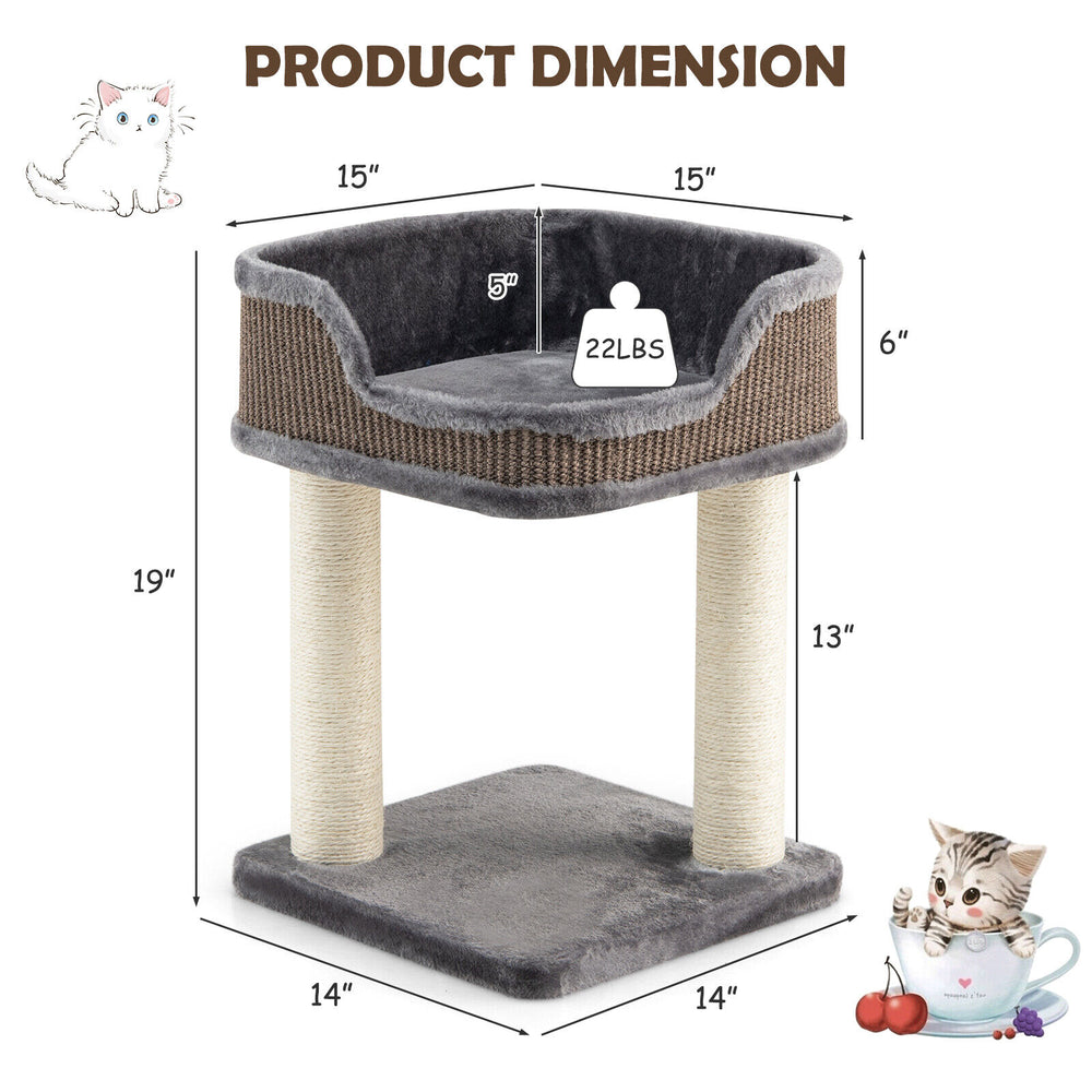 Multi-Level Cat Climbing Tree with Scratching Posts and Large Plush Perch - view 5