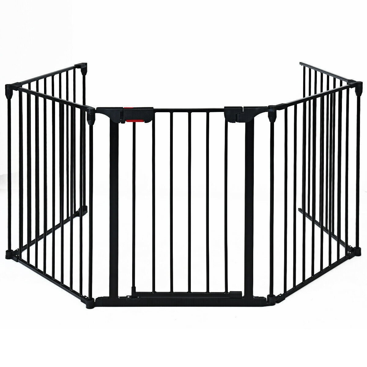 115 Inch Length 5 Panel Adjustable Wide Fireplace Fence Pet Gate