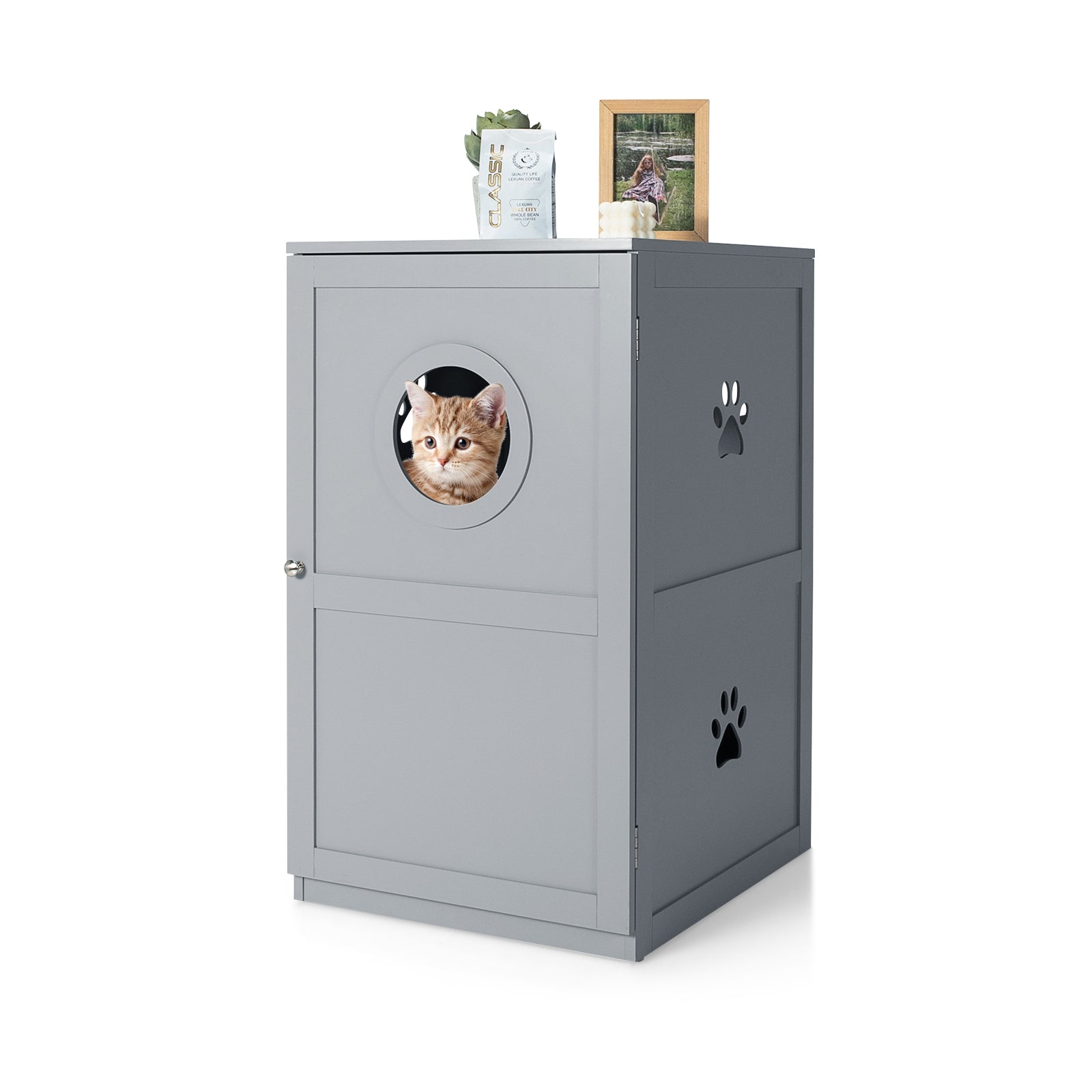 2-tier Litter Hidden Cat House With Anti-toppling Device - view 5