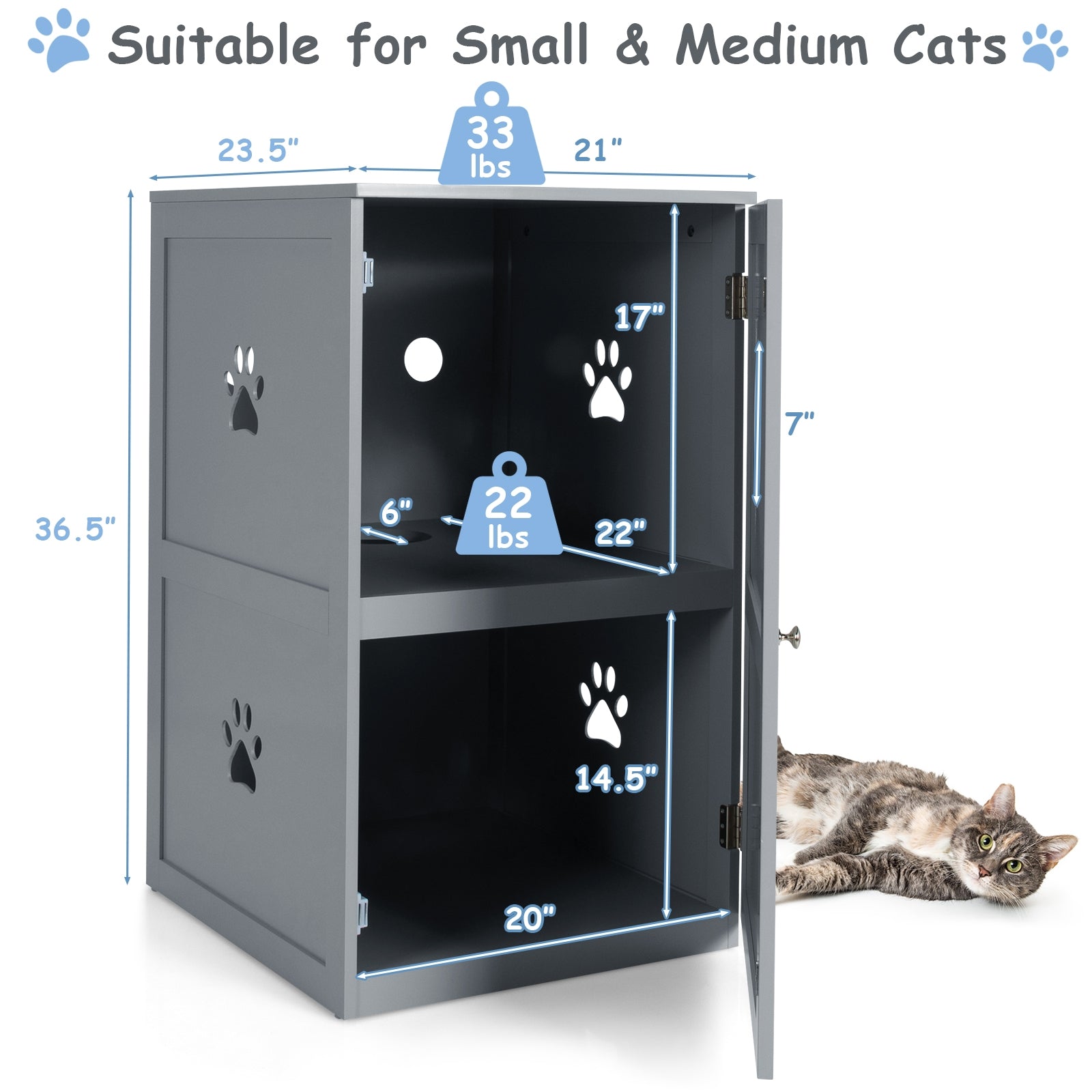2-tier Litter Hidden Cat House With Anti-toppling Device - view 4