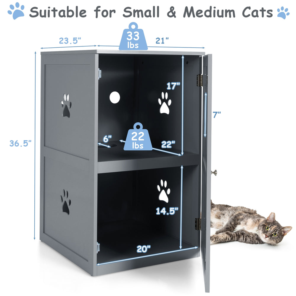 2-tier Litter Hidden Cat House With Anti-toppling Device - view 4