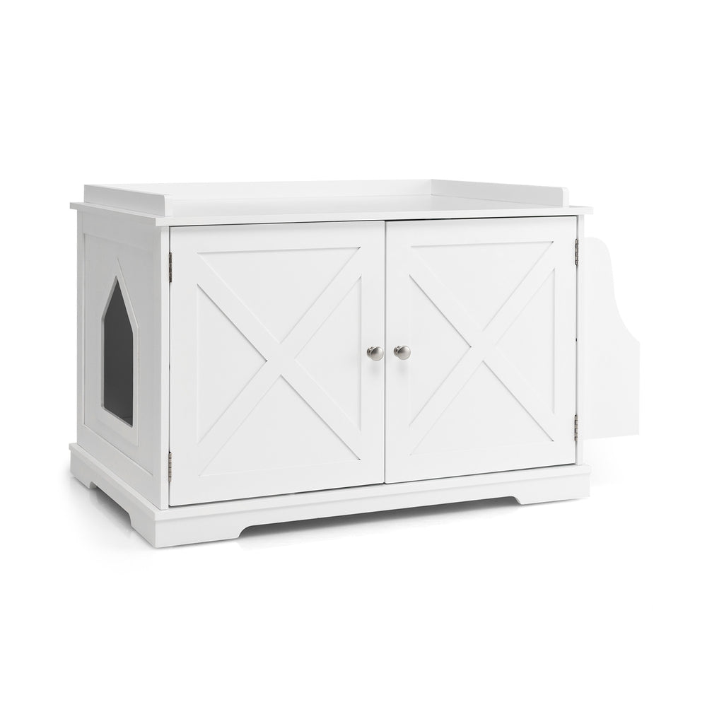 Large Wooden Cat Litter Box Enclosure with the Storage Rack Cat House