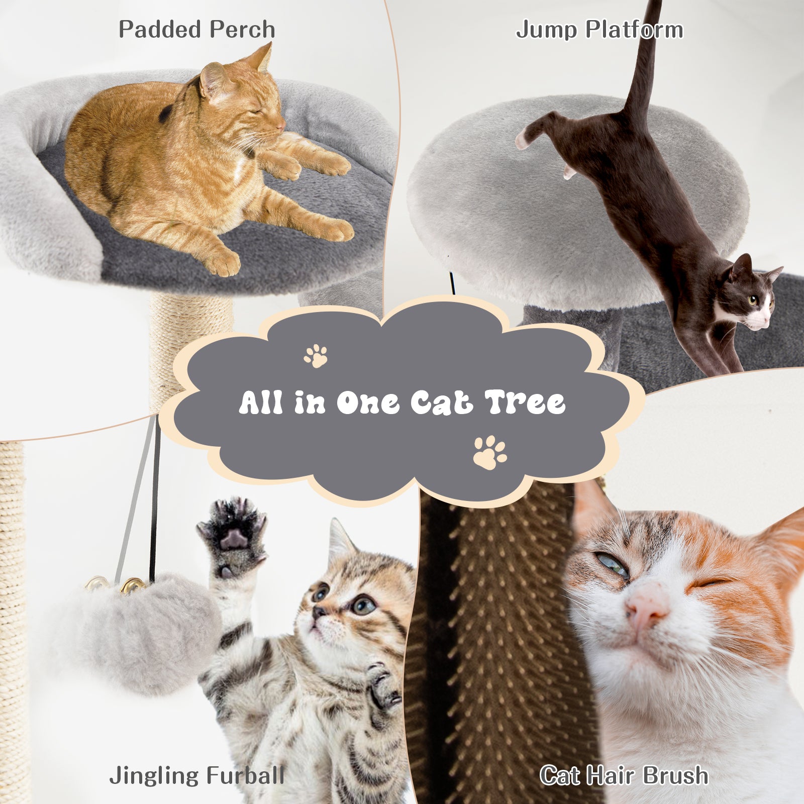 40 Inch Cat Tree Tower Multi-Level Activity Tree with 2-Tier Cat-Hole Condo - view 8