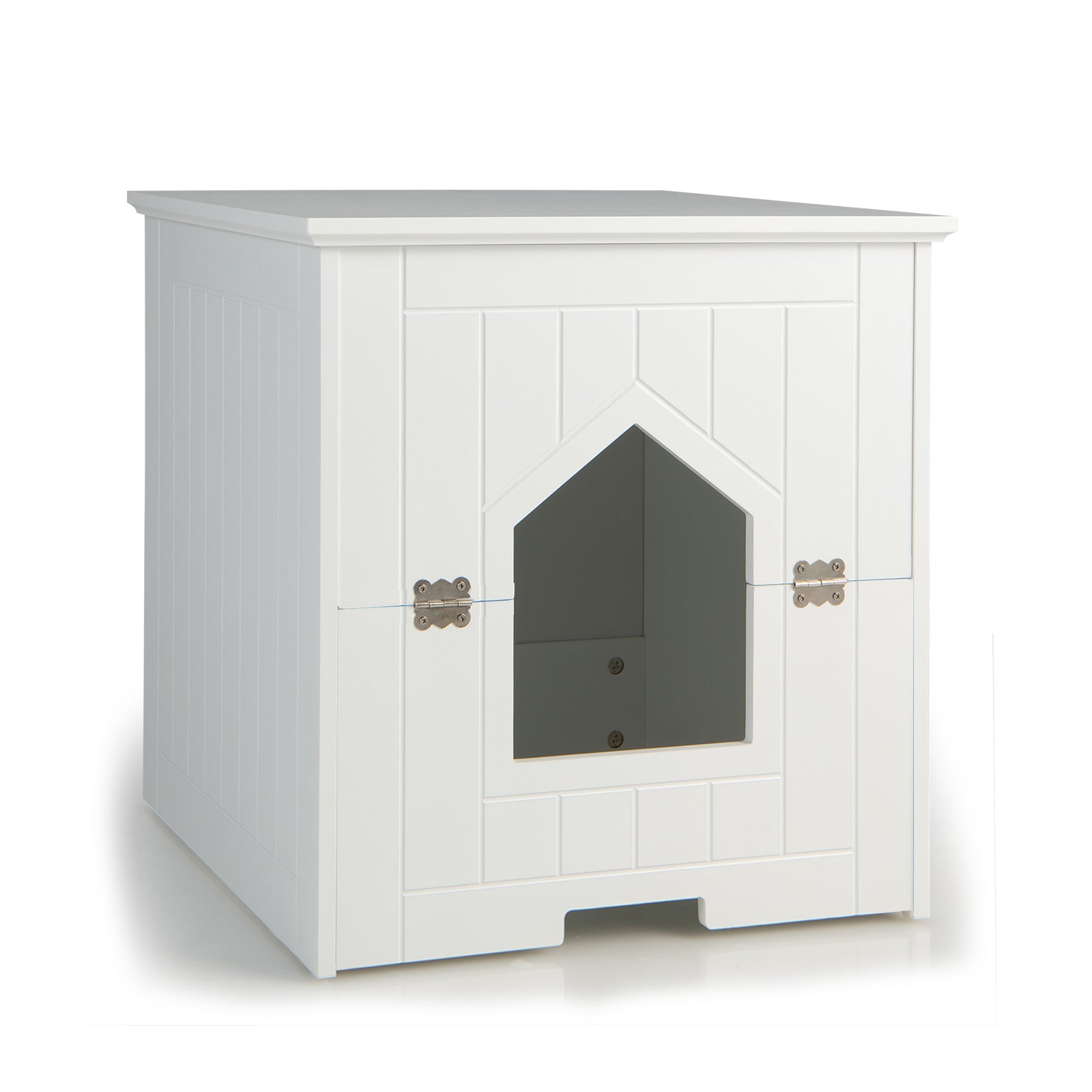 Cat Litter Box Enclosure with Flip Magnetic Half Door Cat House