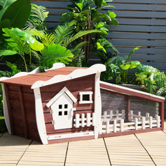 62 Inch Wooden Rabbit Hutch with Pull Out Tray - view 2