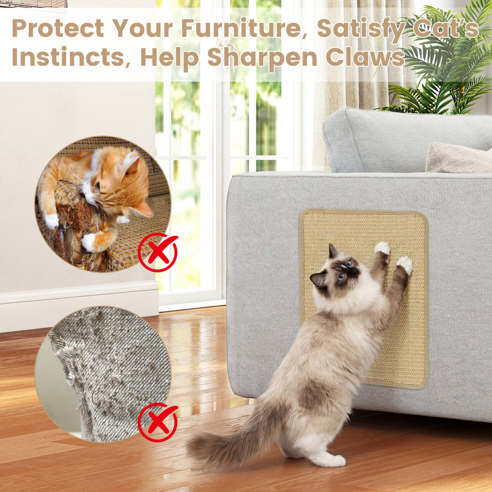 16 x 12 Inch 6-Piece Cat Scratcher Mat Set Cat Tree - view 8