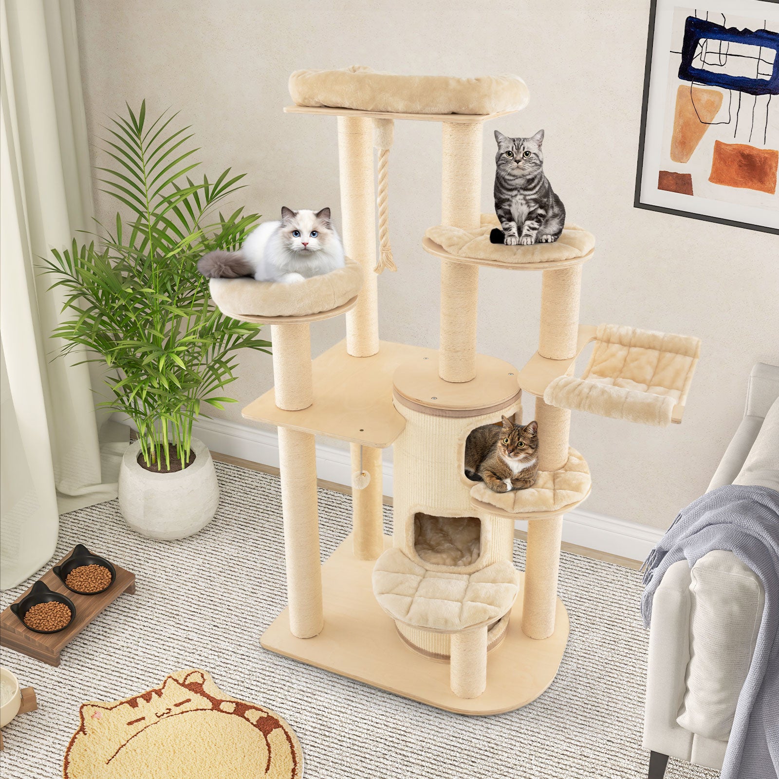 Multi-Level Cat Tree with 3-story Cat Condo - view 3
