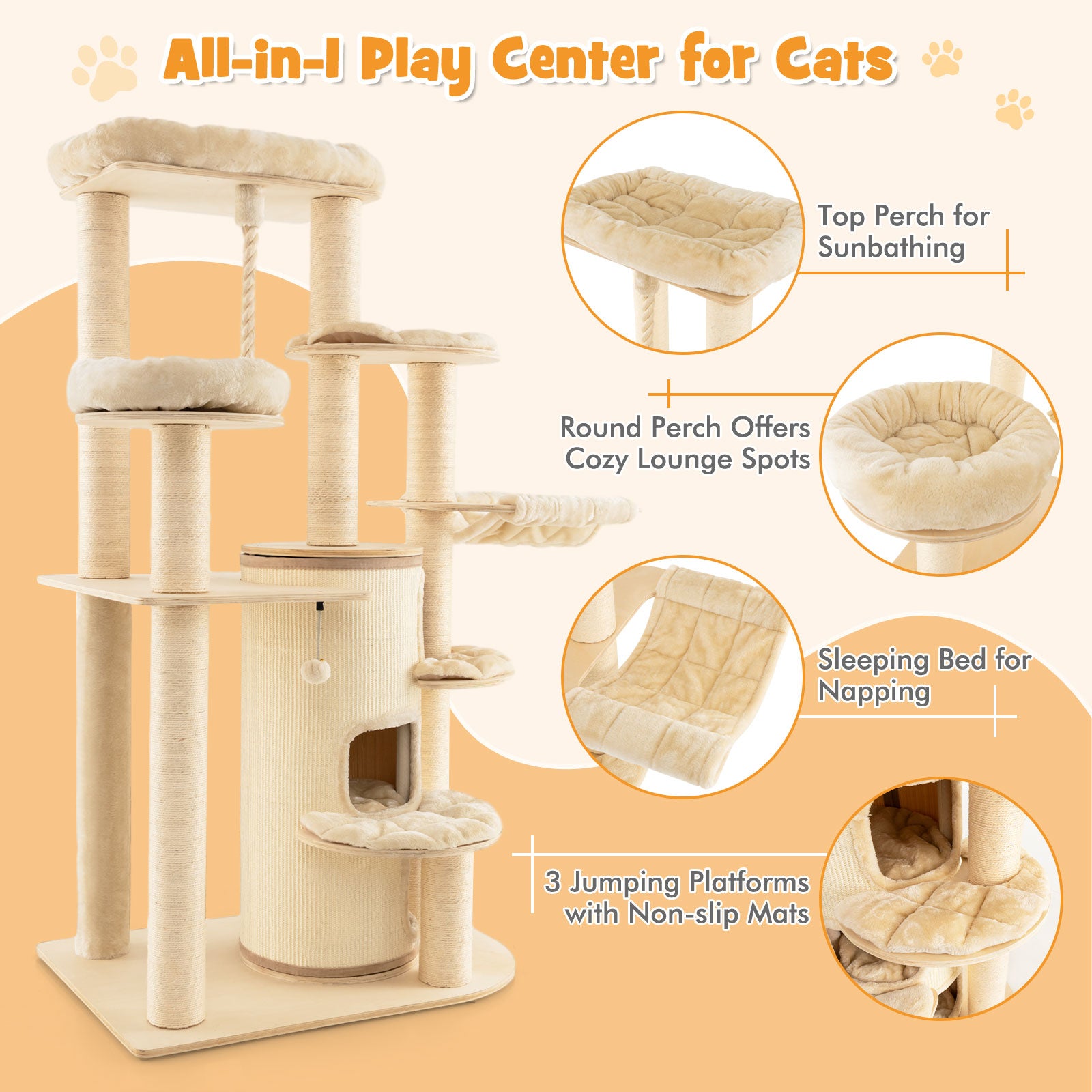 Multi-Level Cat Tree with 3-story Cat Condo - view 5
