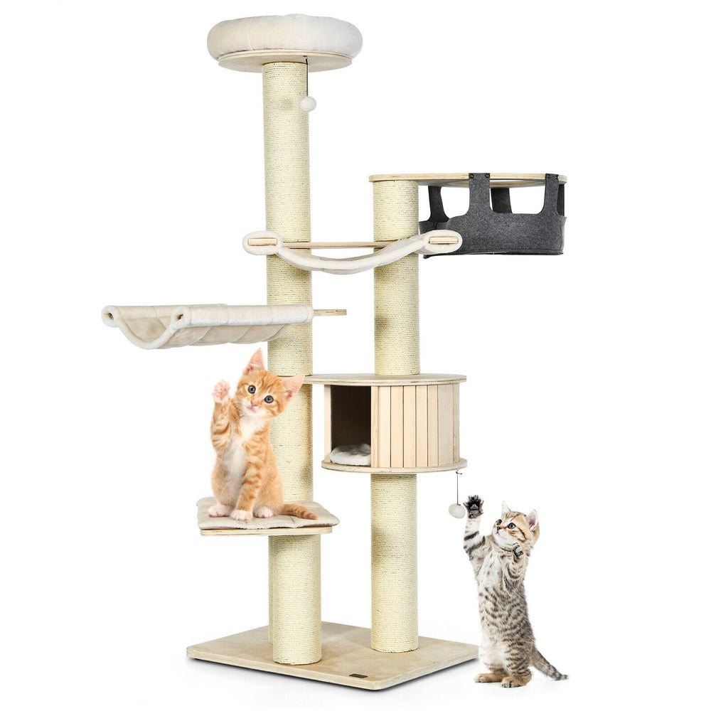 77.5-Inch Cat Tree Condo Multi-Level Kitten Activity Tower with Sisal - view 4