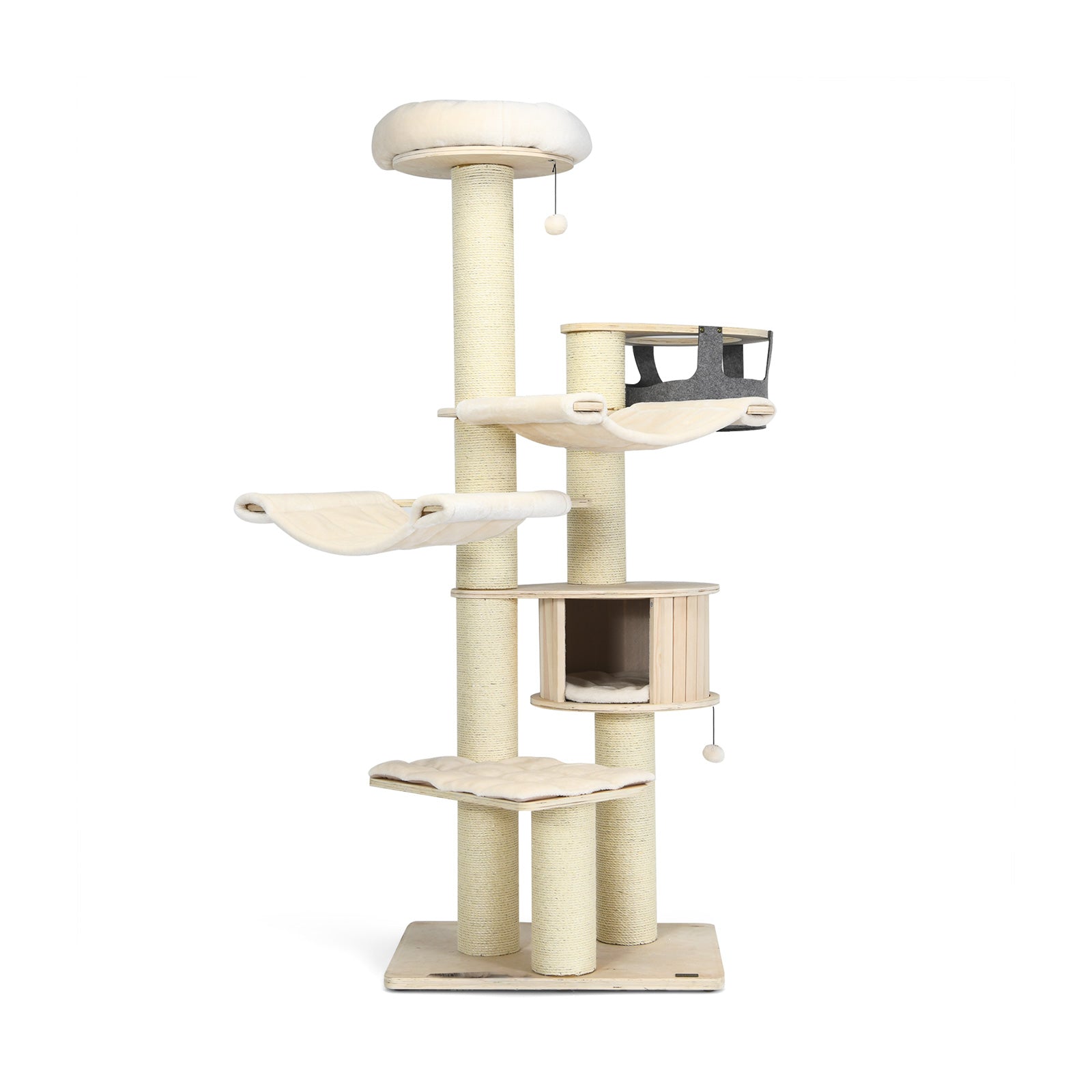 77.5-Inch Cat Tree Condo Multi-Level Kitten Activity Tower with Sisal