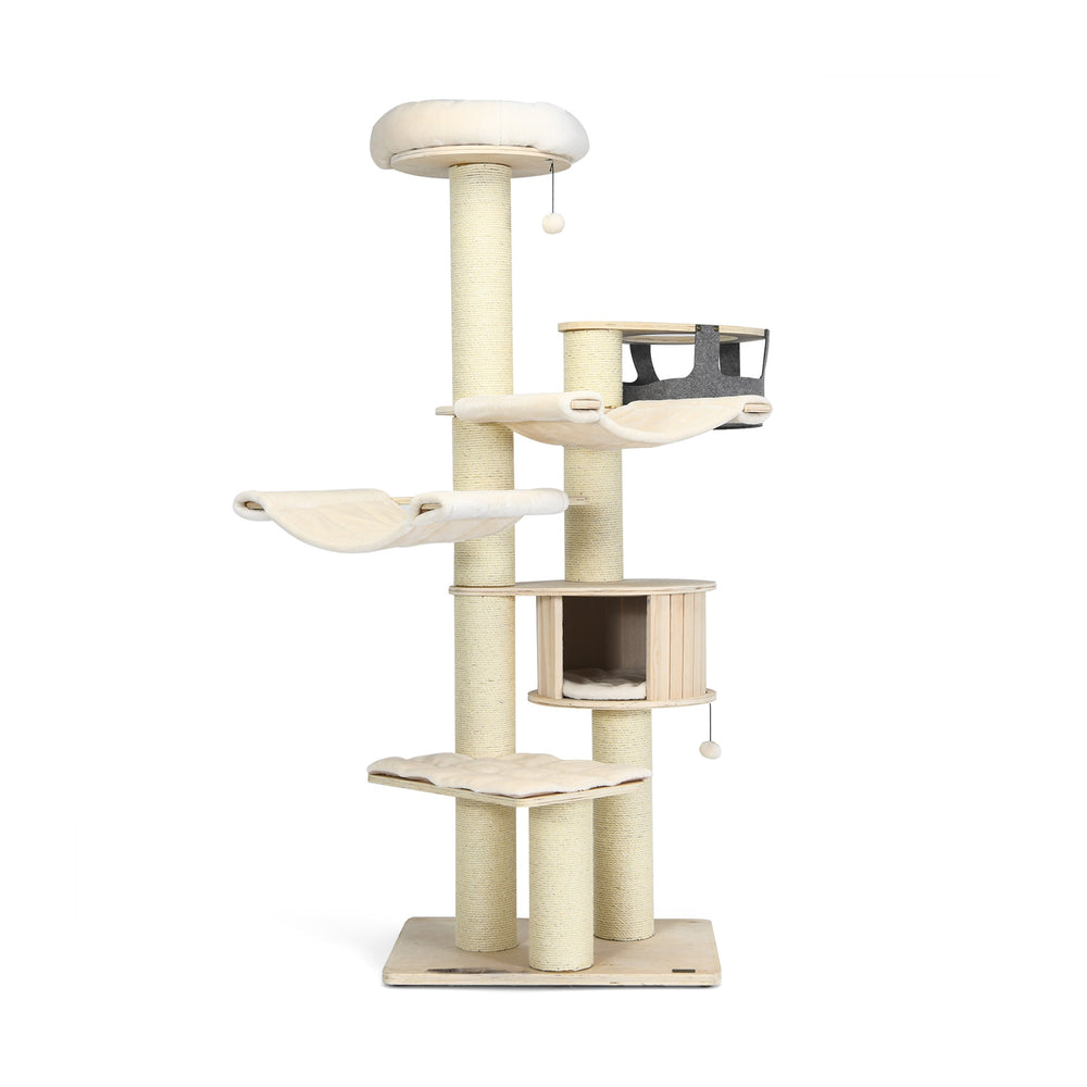 77.5-Inch Cat Tree Condo Multi-Level Kitten Activity Tower with Sisal