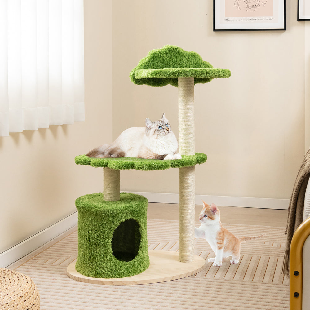 38 Inch Cute Cat Tree for Indoor Cats with Fully Wrapped Sisal Scratching Posts - view 2