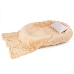 Washable Fluffy Human Dog Bed with Soft Blanket and Plump Pillow - view 4