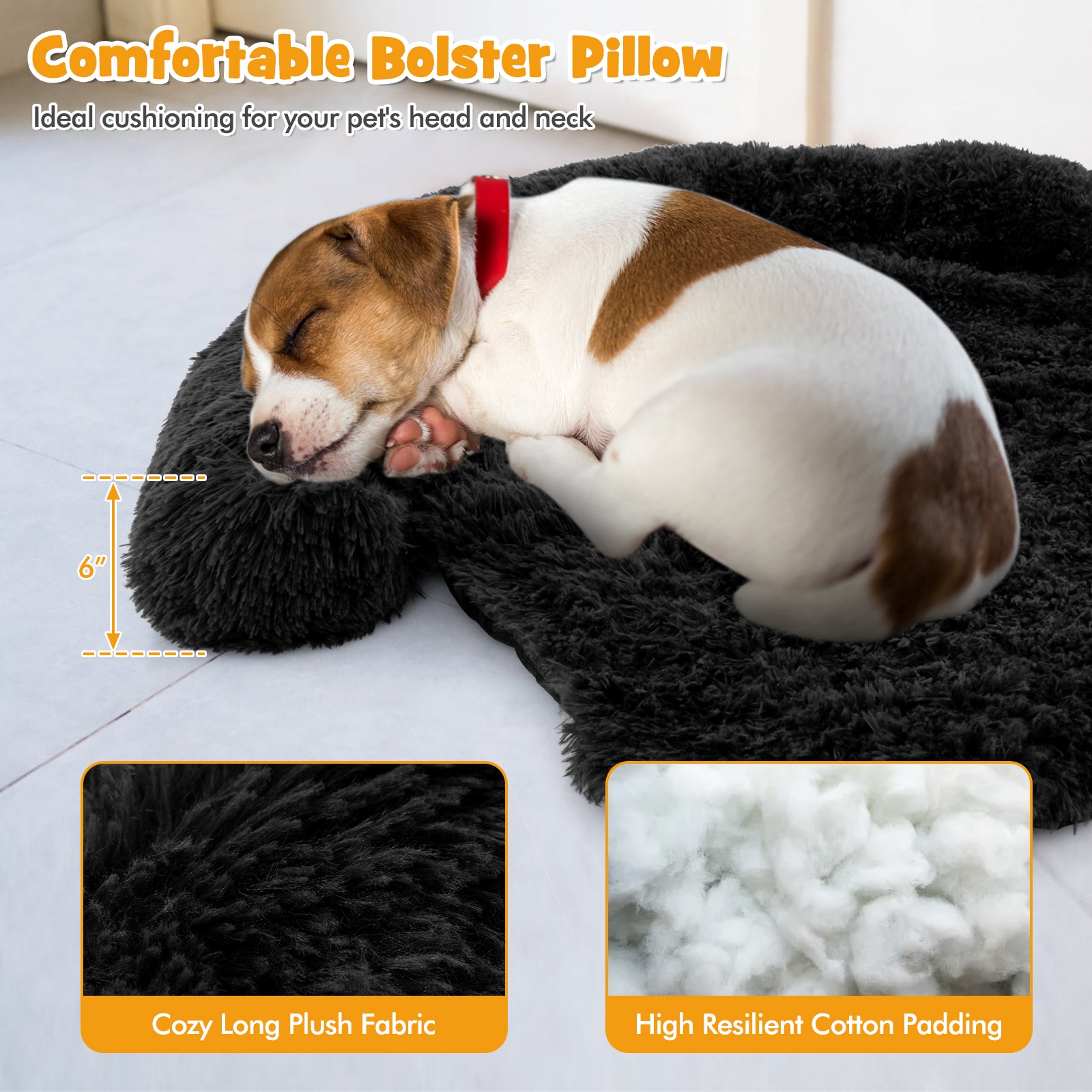 Plush Calming Dog Couch Bed with Anti-Slip Bottom - view 6