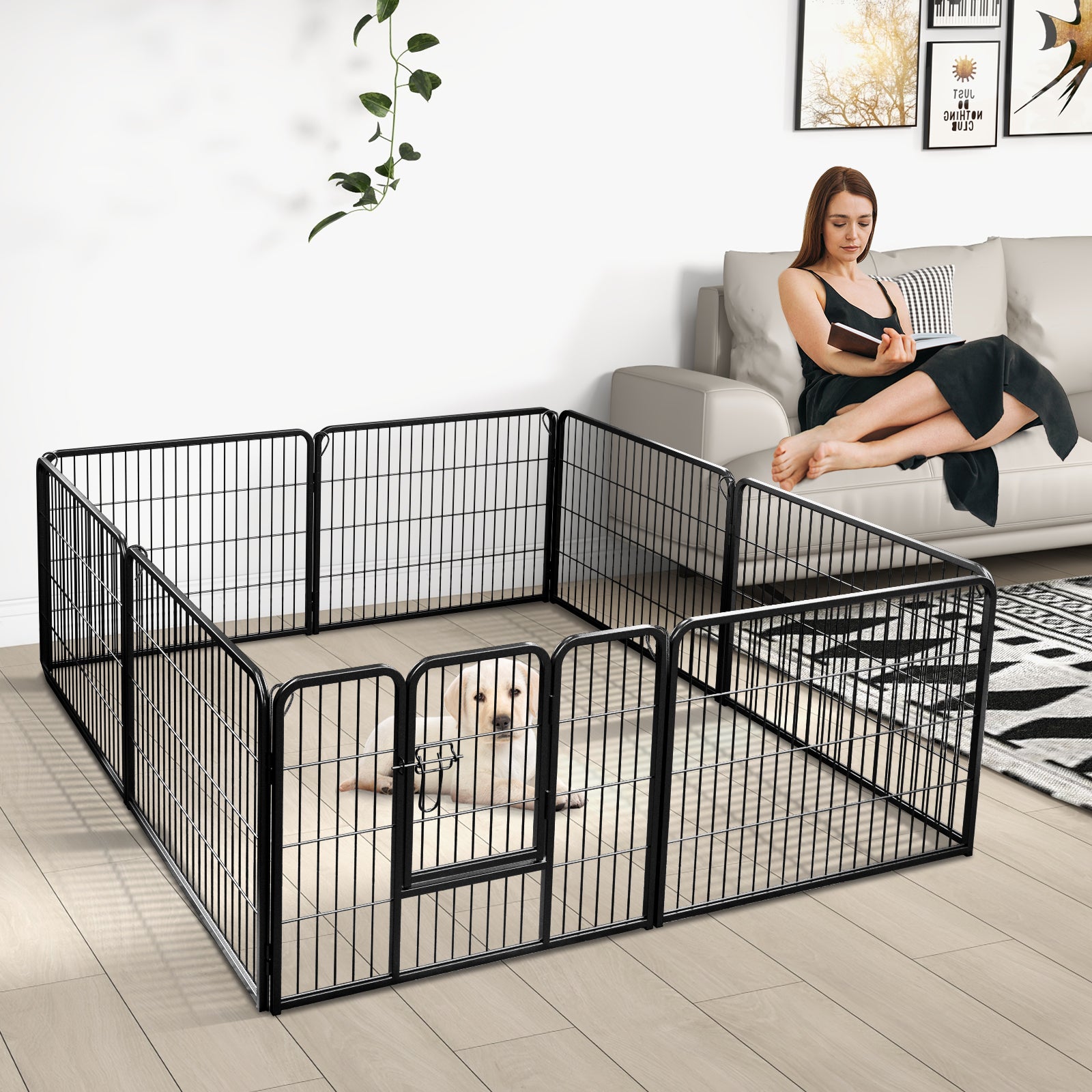 8 Panel 24 Inch Height Pet Fence Indoor Outdoor-24 inch Pet Gate - view 2