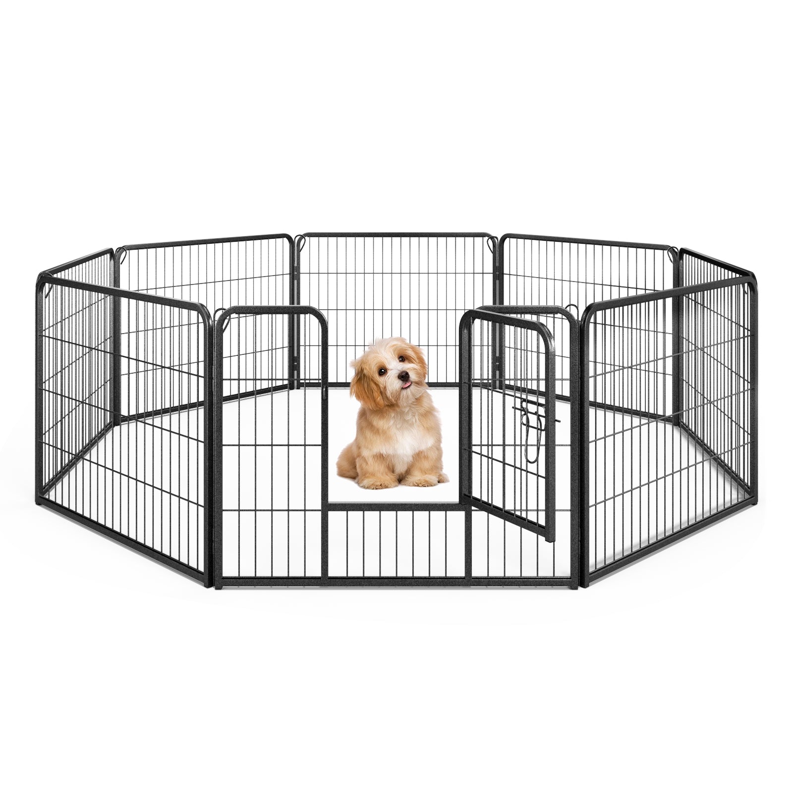 8 Panel 24 Inch Height Pet Fence Indoor Outdoor-24 inch Pet Gate