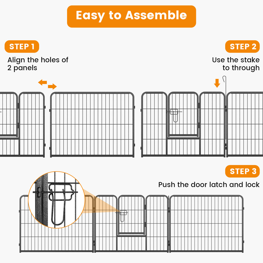 8 Panel 24 Inch Height Pet Fence Indoor Outdoor-24 inch Pet Gate - view 8
