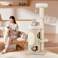 61 Inches Cat Tree for Indoor Cats with 2-stoery Condo and Top Perch - view 2