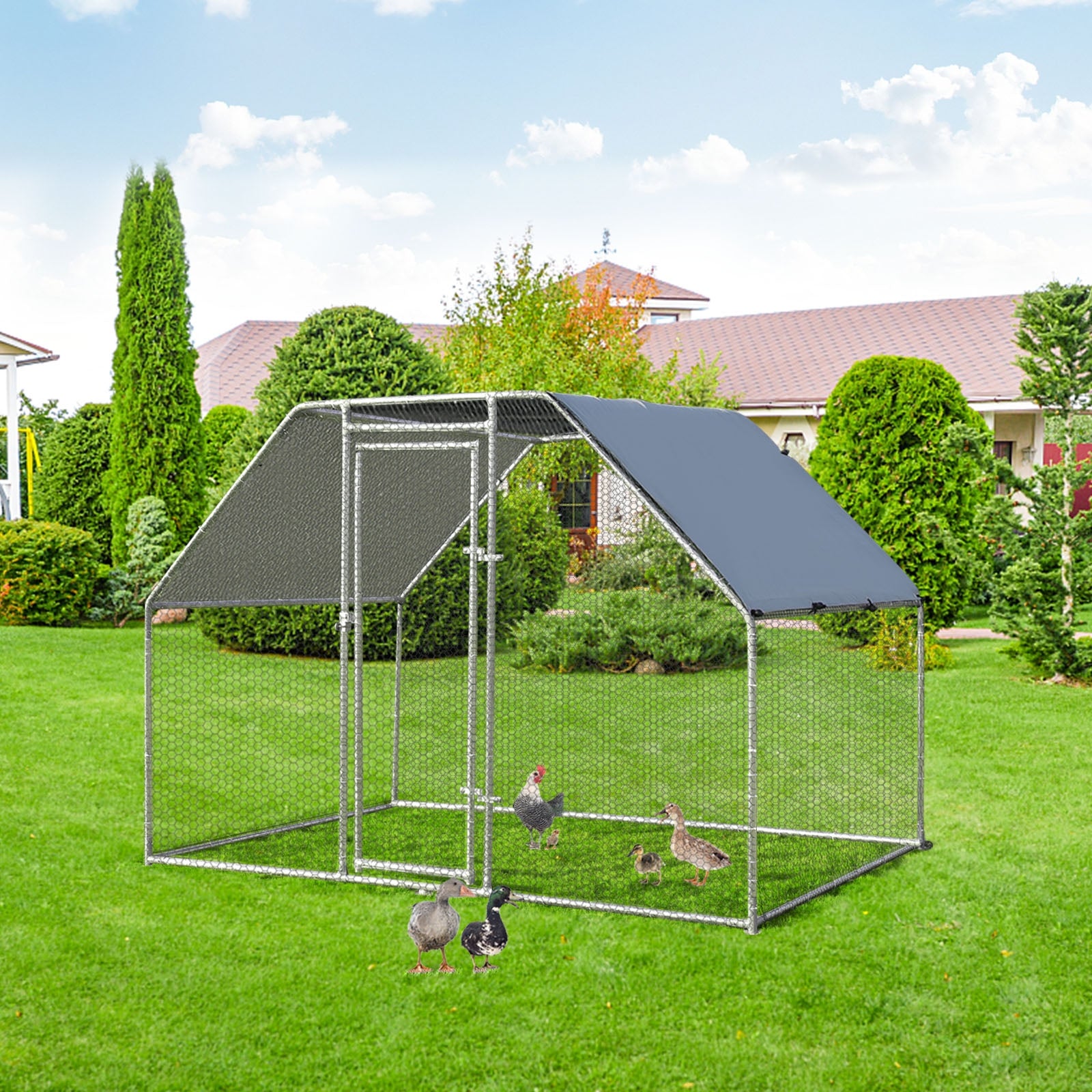 9.5 x 6.5 Feet Large Walk In Chicken Run Cage Chicken Coop - view 2