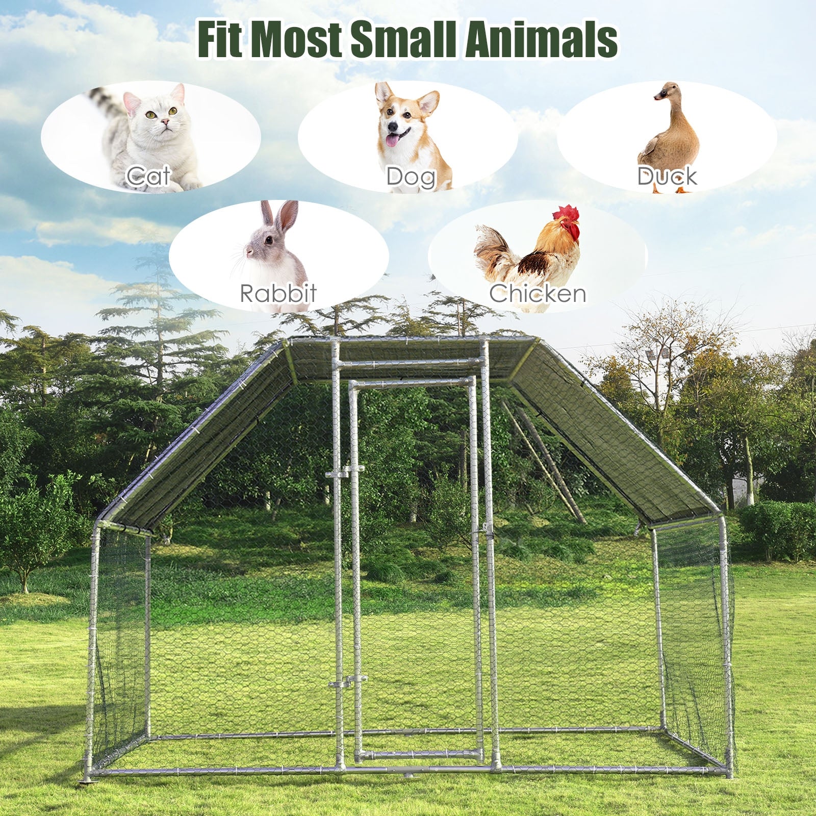 9.5 x 6.5 Feet Large Walk In Chicken Run Cage Chicken Coop - view 3