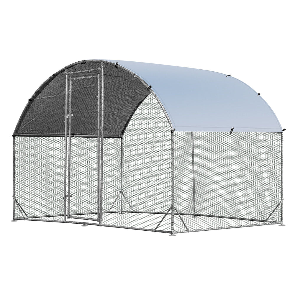6.2 Feet/12.5 Feet/19 Feet Large Metal Chicken Coop Outdoor Galvanized Dome - view 4