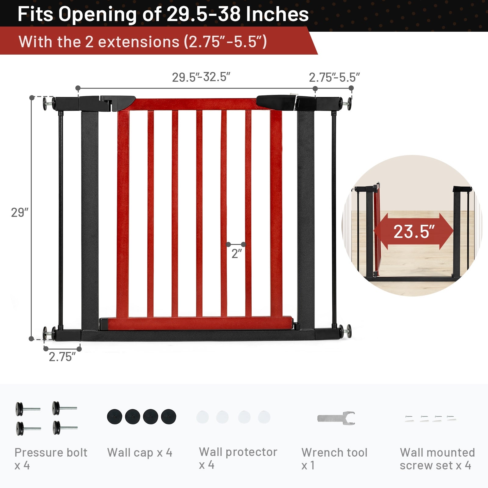 Extendable Safety Gate for Baby and Pet - view 5