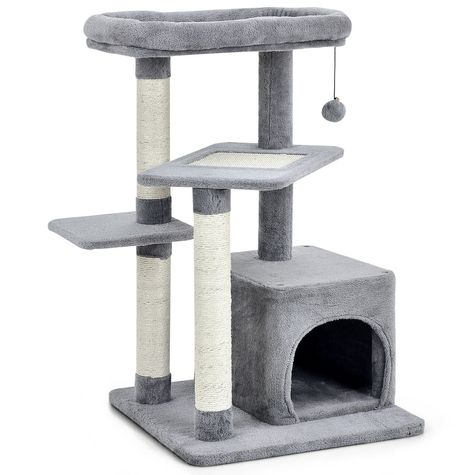 Cat Tree with Perch and Hanging Ball for Indoor Activity Play and Rest - view 6