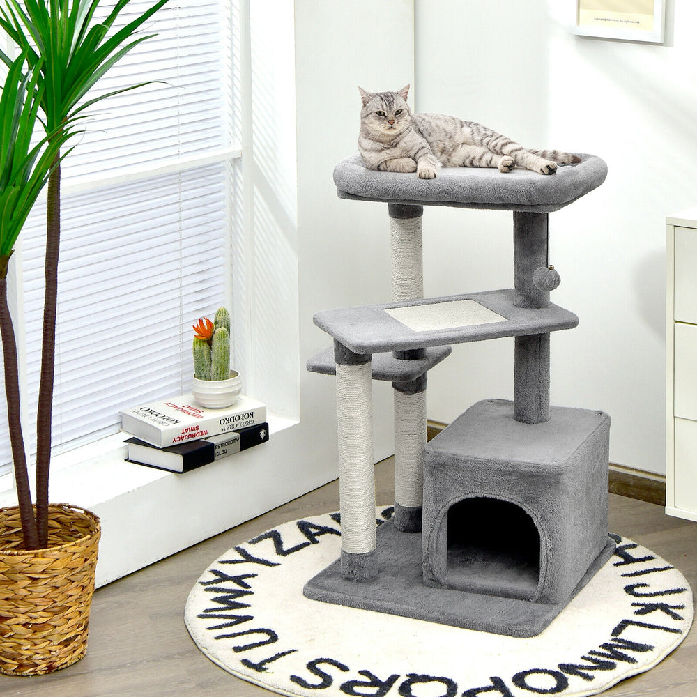 Cat Tree with Perch and Hanging Ball for Indoor Activity Play and Rest - view 2