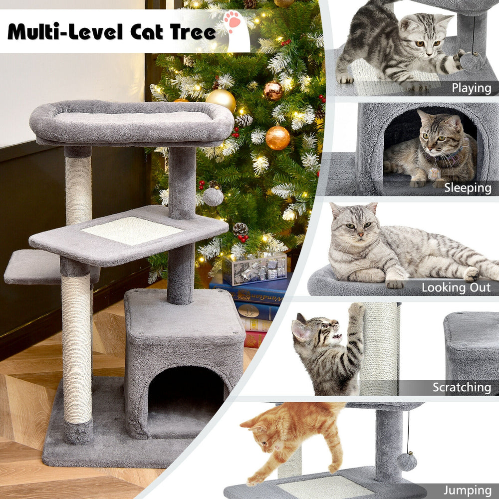 Cat Tree with Perch and Hanging Ball for Indoor Activity Play and Rest - view 7