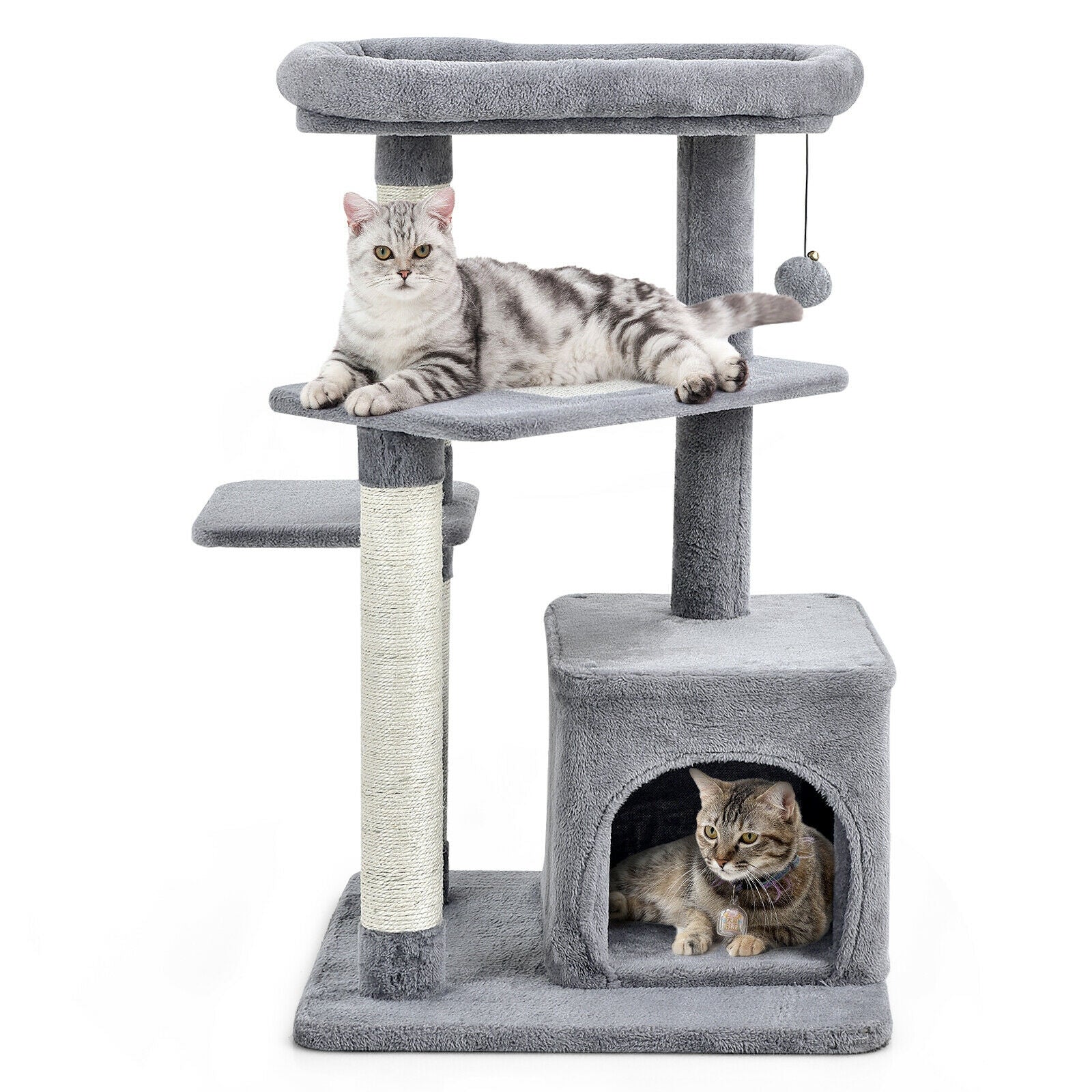 Cat Tree with Perch and Hanging Ball for Indoor Activity Play and Rest - view 4