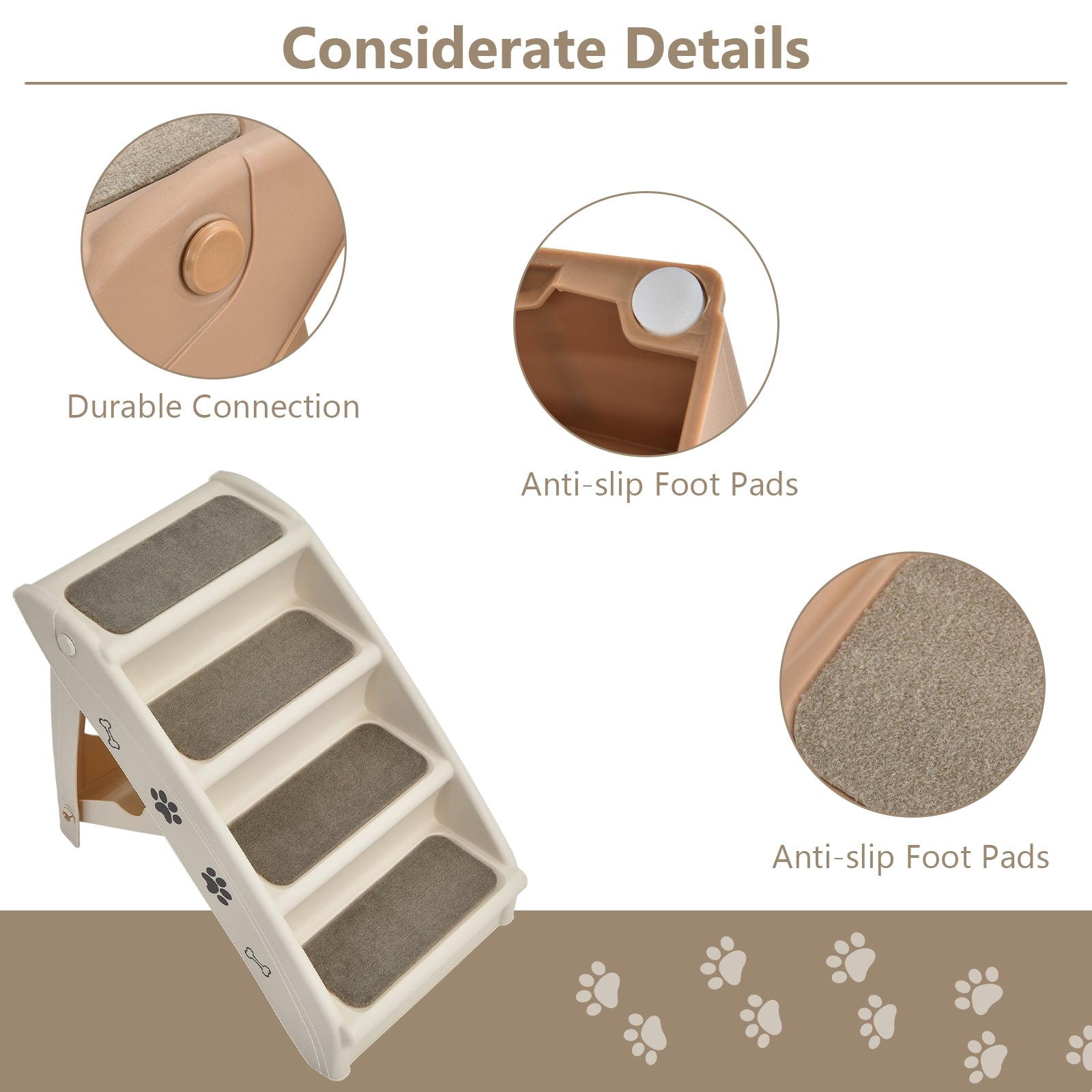 Collapsible Plastic Pet Stairs 4 Step Ladder for Small Dog and Cats - view 6