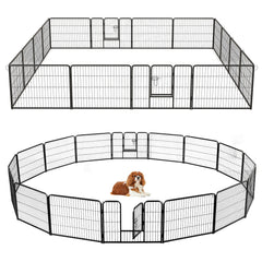 16 Panel 24/32/40 Inches Height Dog Playpen with Lock and Large Door-24 inches - view 4